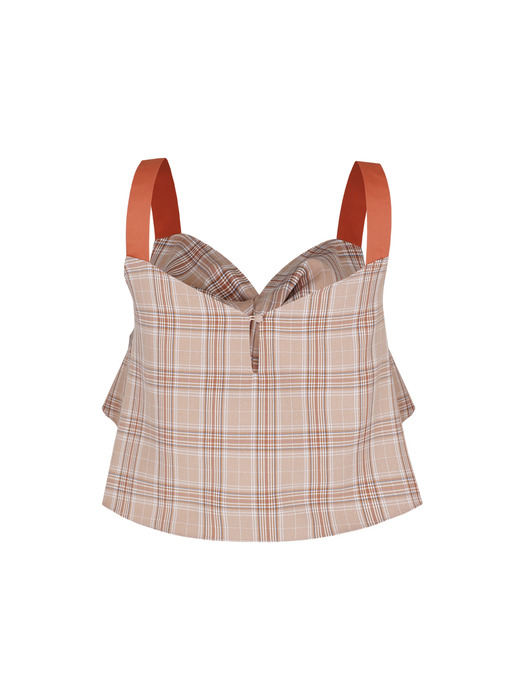 Check A-line bustier_Tangerine