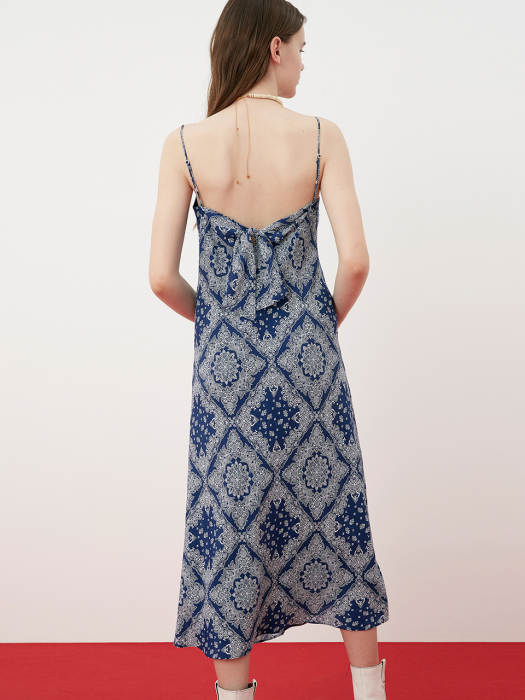 R PAISLEY SLEEVELESS DRESS