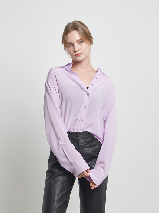 BOYFRIEND SILK SHIRT LAVENDER