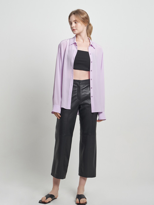 BOYFRIEND SILK SHIRT LAVENDER