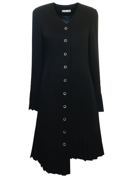 milpa black pleated dress blazer