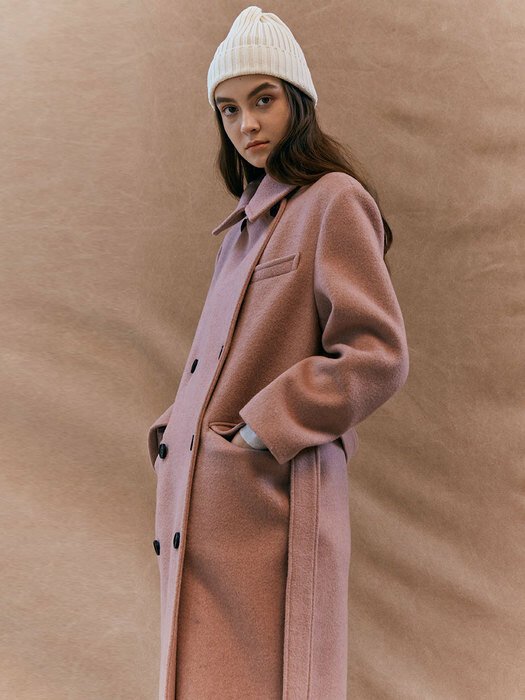 Pink double breasted coat (SW9WC002-72/SW0WC420-72)