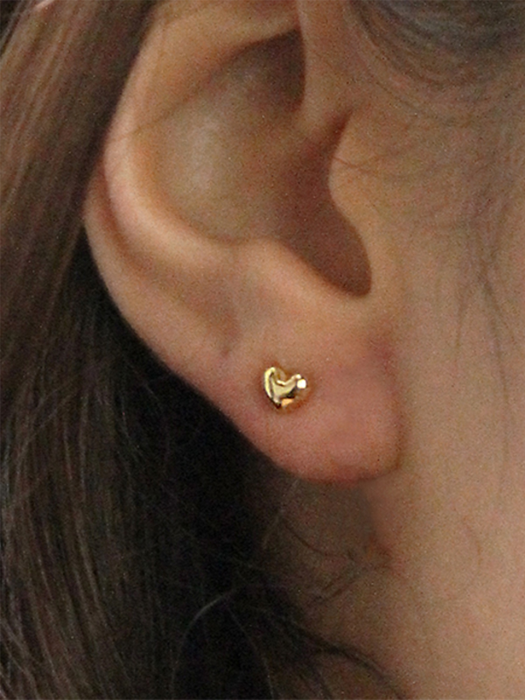 [Silver925] LU62 Simple heart earrings