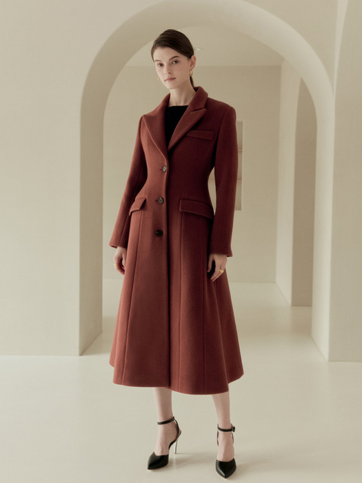 TANIA Classic A-line coat (Brick pink)