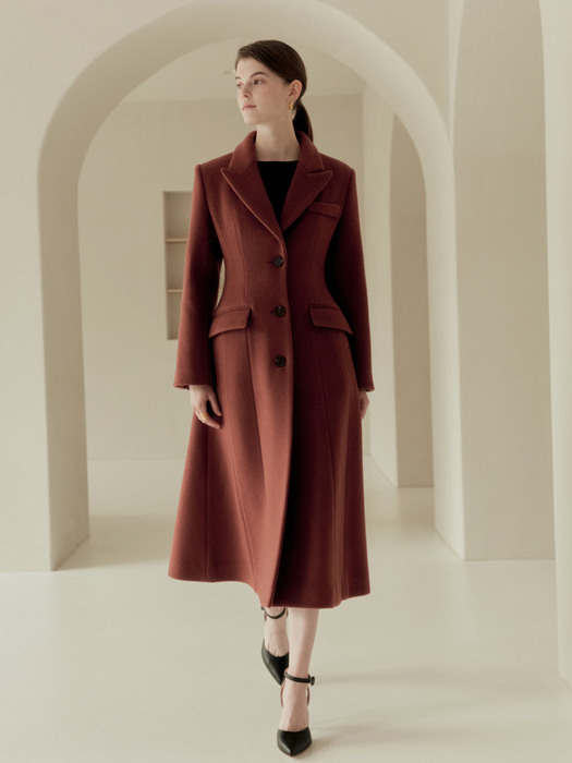 TANIA Classic A-line coat (Brick pink)