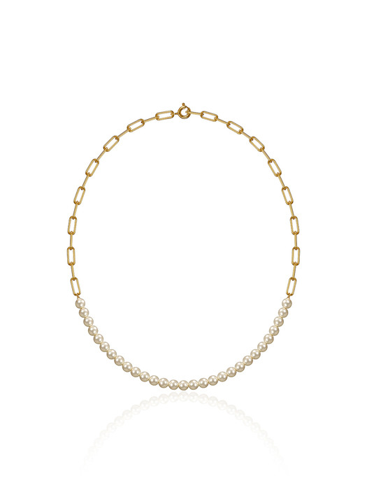 [silver925] link pearl chain necklace