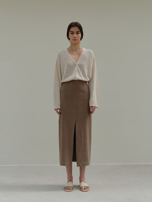 slit skirt (brown)