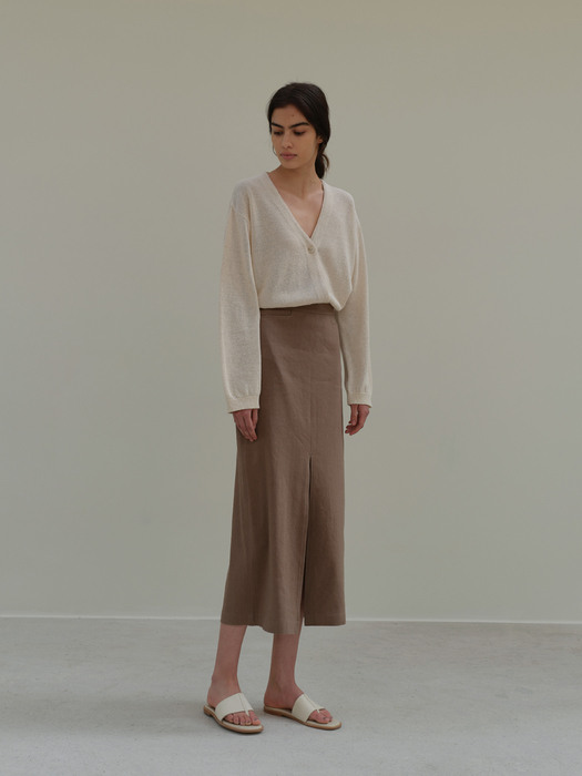 slit skirt (brown)