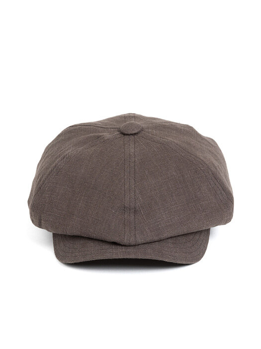 LB LINEN NEWSBOY CAP (brown)