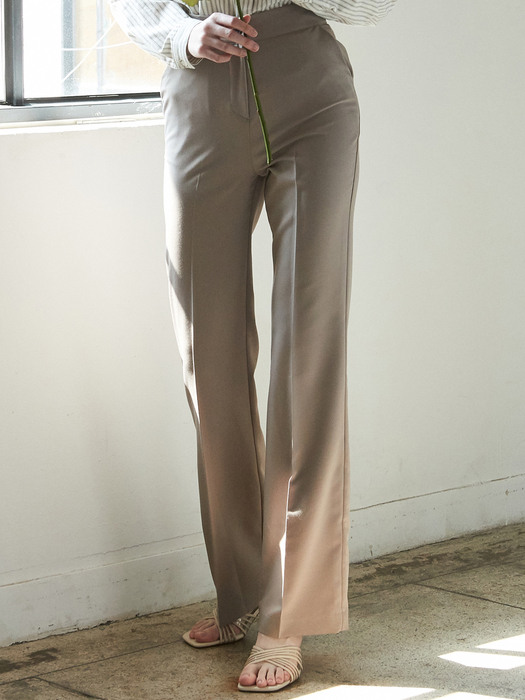 J734 stright leg slacks (grey brown)