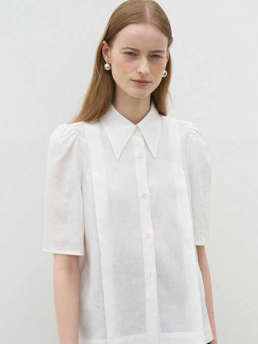 21 Summer_ White Linen Cropped Blouse   