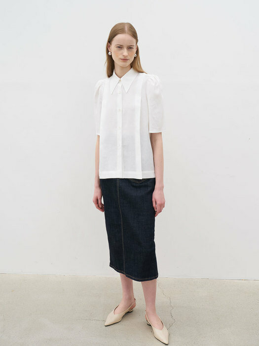 21 Summer_ White Linen Cropped Blouse   
