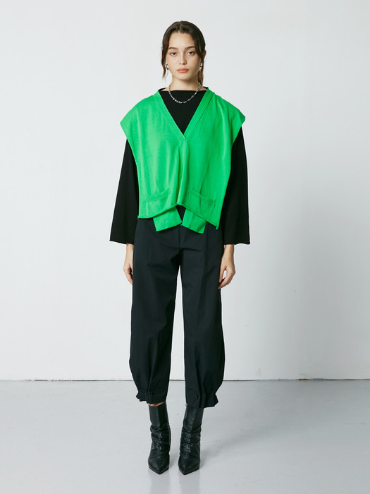 UNMADE V-NECK KNIT VEST_L/Green [U1M0K501/41]