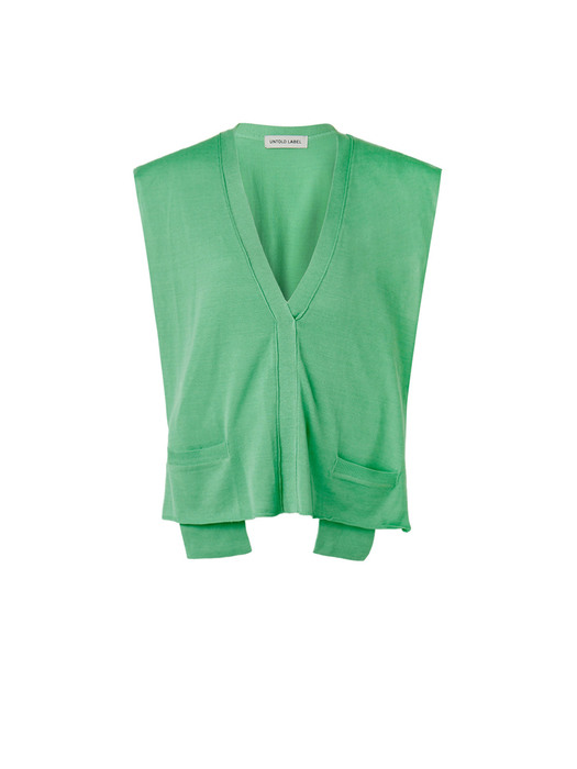 UNMADE V-NECK KNIT VEST_L/Green [U1M0K501/41]