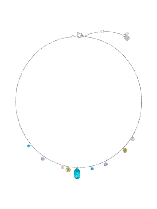 [Silver925]Aurora Mix Beads Necklace_NZ1152