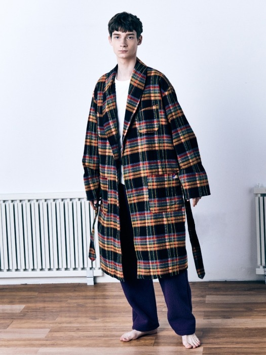 [M] Buffalo Robe Coat Flannel Multi-Colored Plaid