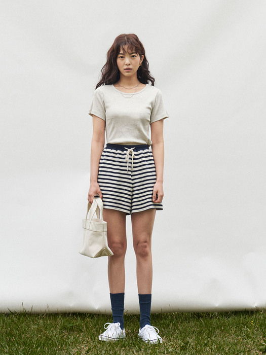 stripe banding shorts