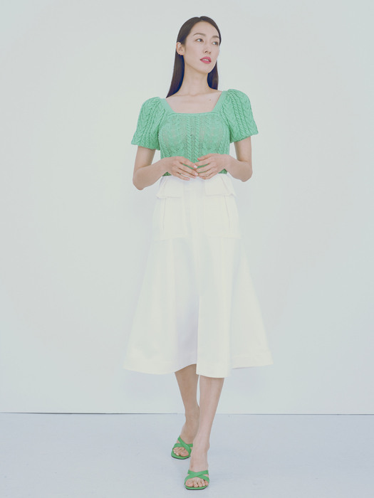 Out-Pocket Skirt(WHITE)