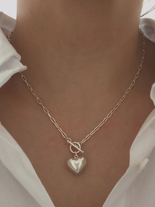 Silver925 clip heart necklace