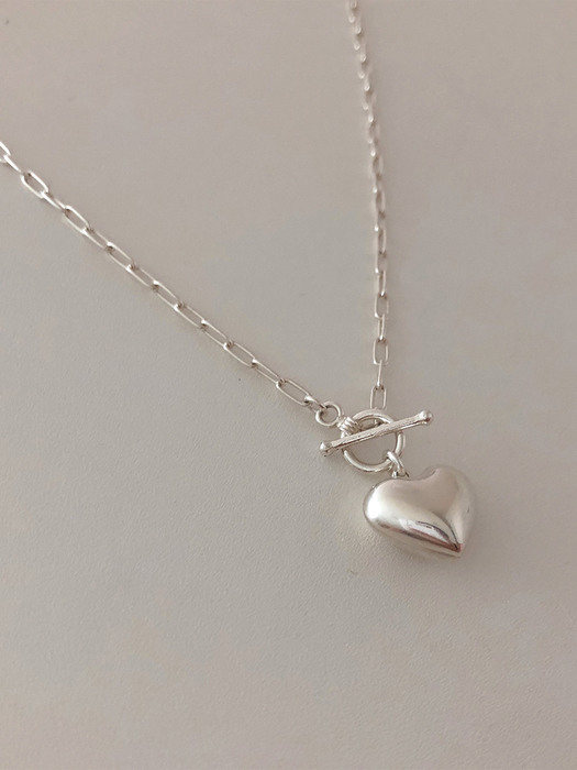 Silver925 clip heart necklace