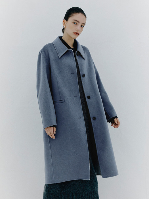 [리퍼브] Handmade Hooded Coat_SMOKE BLUE