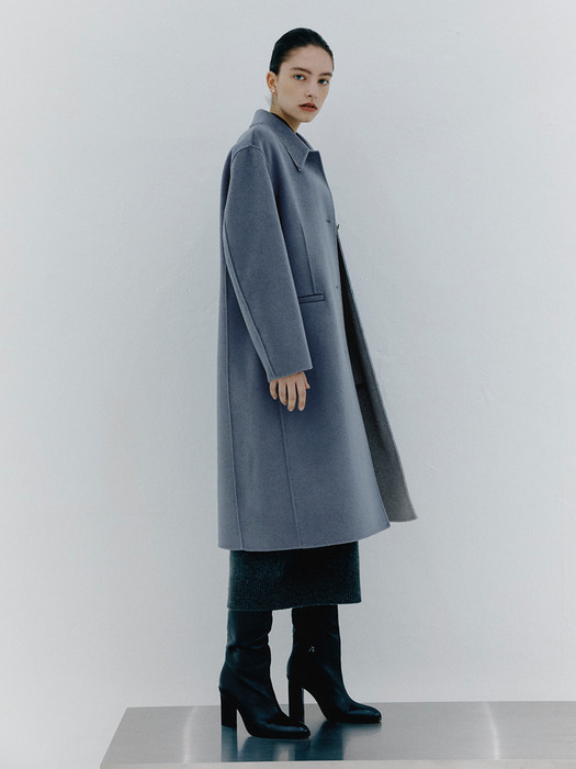 [리퍼브] Handmade Hooded Coat_SMOKE BLUE