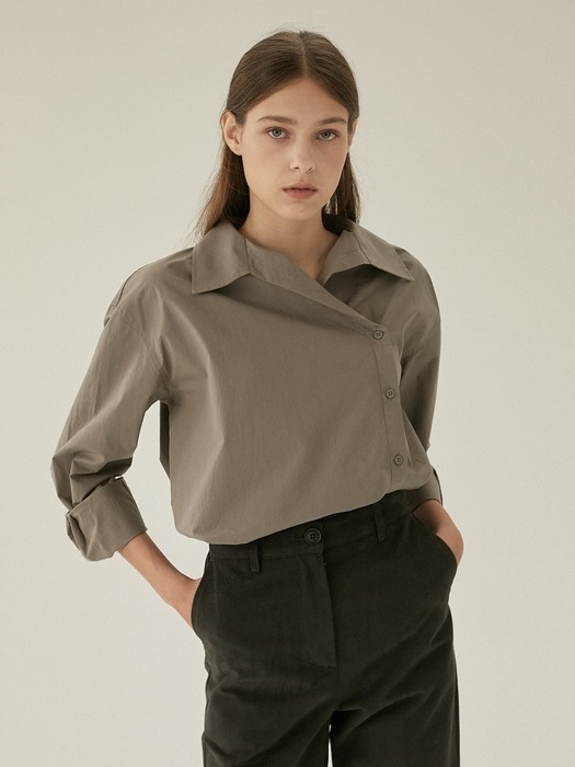 Cotton Wrap Shirt - Cocoa