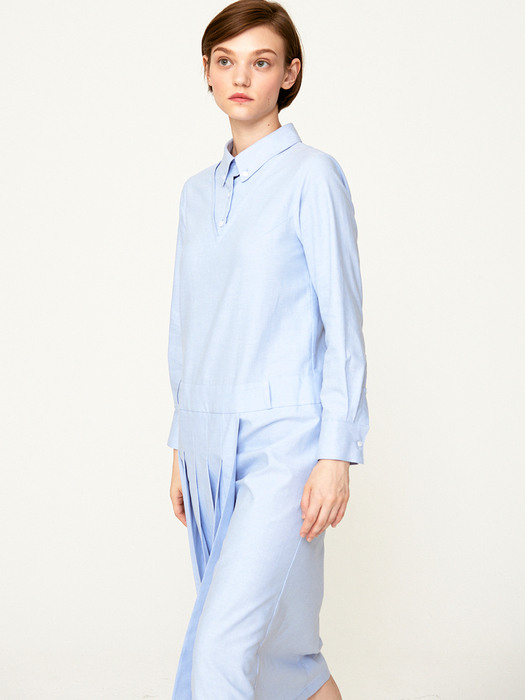 Oxford shirt dress (blue)