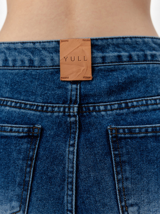 WASHING FLARED JEANS (BLUE)