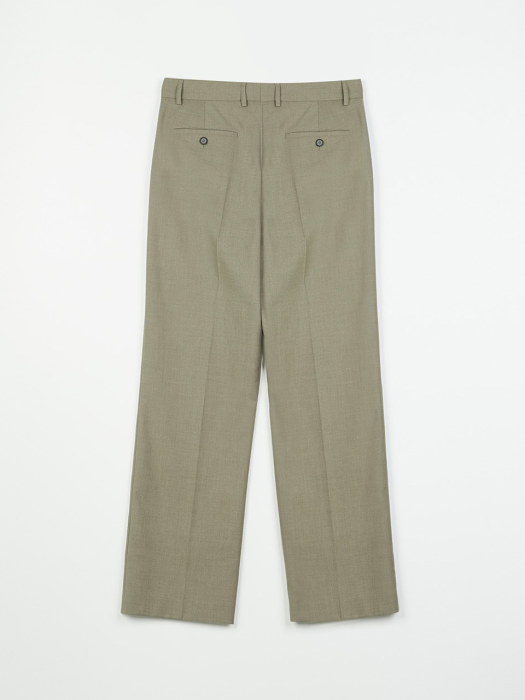 Pleated Wide Pants (Khaki)