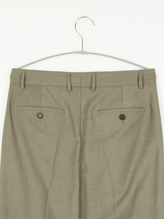 Pleated Wide Pants (Khaki)