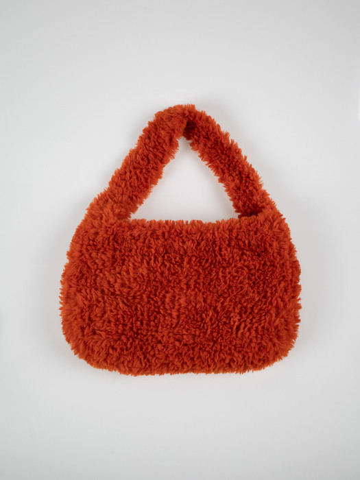 Handmade knitted furry bag (Dark orange)