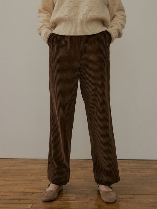 corduroy straight pants (brown)