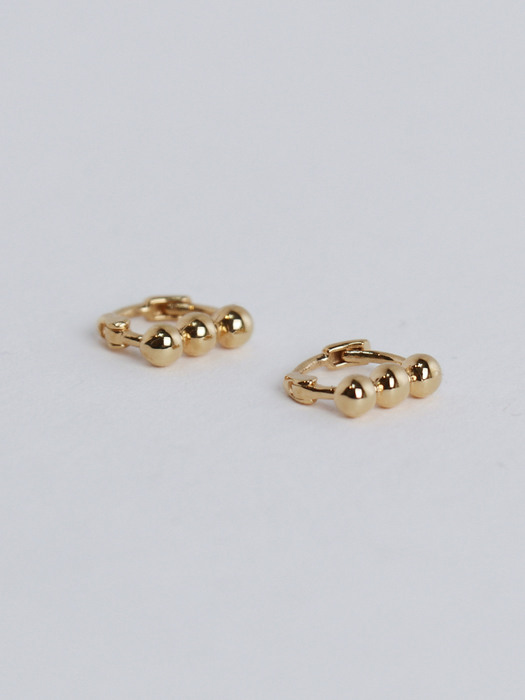 [단독]14K gold triple one-touch earring