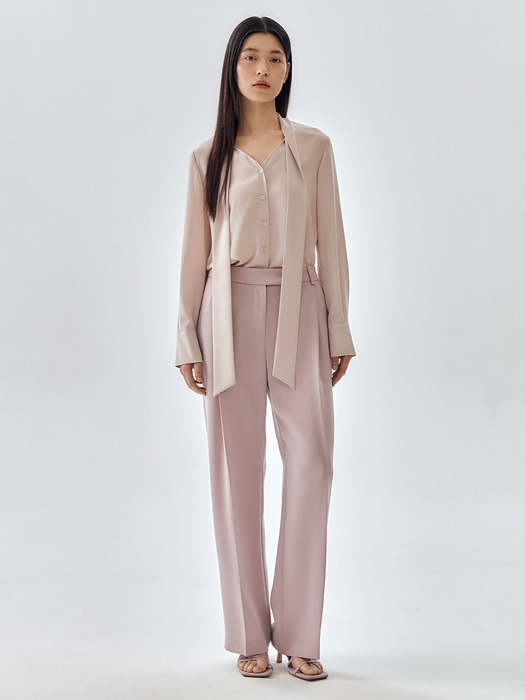 [Drama Signature] Pleated Semi-Wide Trousers_4color