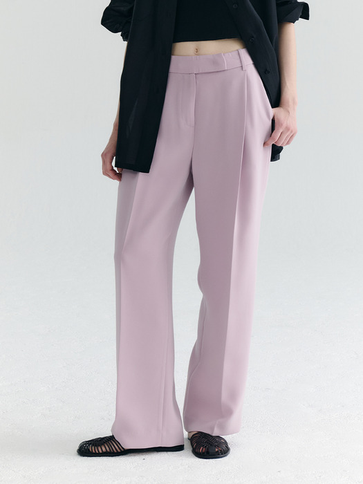 [Drama Signature] Pleated Semi-Wide Trousers_4color
