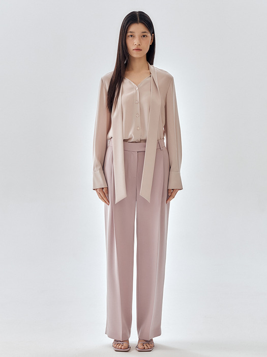 [Drama Signature] Pleated Semi-Wide Trousers_4color