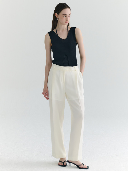[Drama Signature] Pleated Semi-Wide Trousers_4color