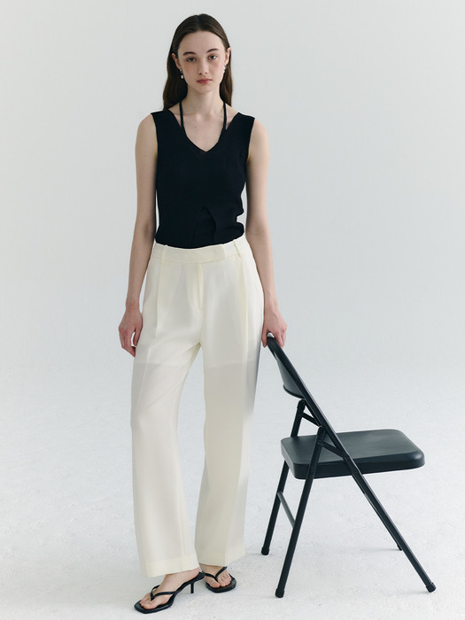 [Drama Signature] Pleated Semi-Wide Trousers_4color