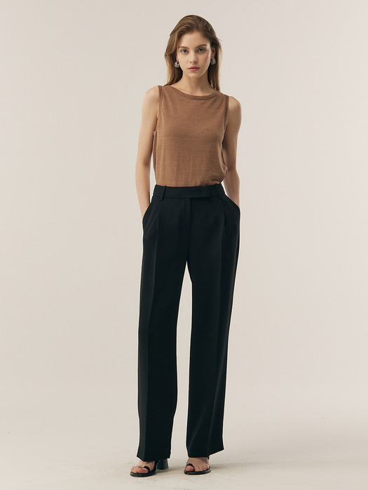 [Drama Signature] Pleated Semi-Wide Trousers_4color