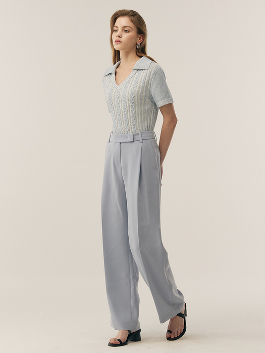 [Drama Signature] Pleated Semi-Wide Trousers_4color