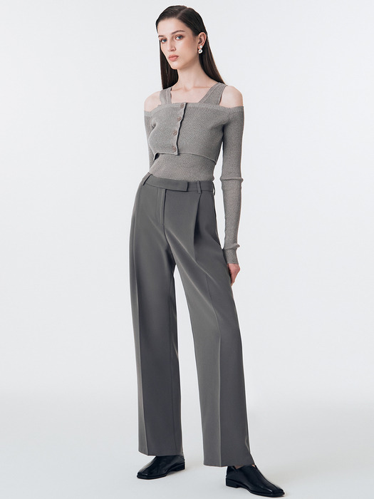 [Drama Signature] Pleated Semi-Wide Trousers_5color