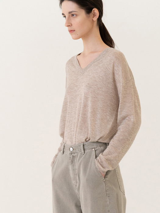 SS22 Lightweight Pullover Khaki-melange