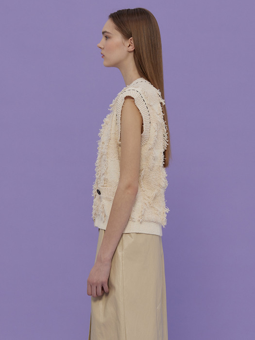 Jacquard Knit Vest_IVORY