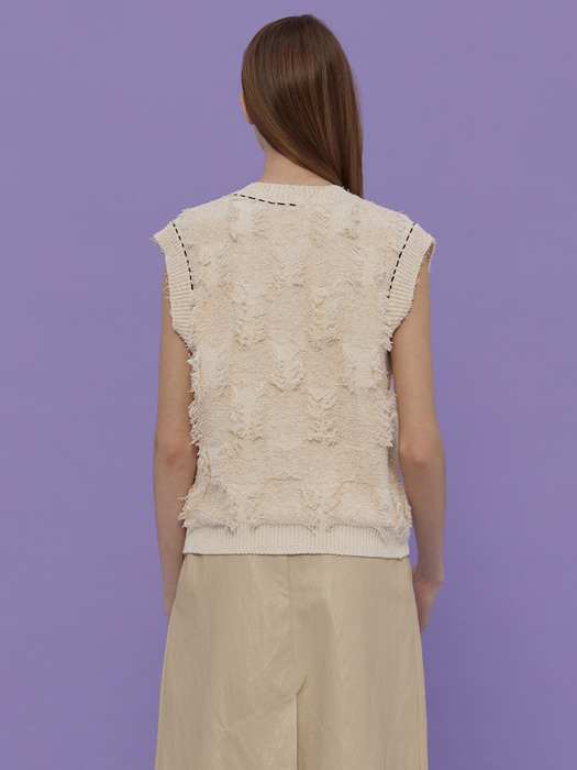 Jacquard Knit Vest_IVORY