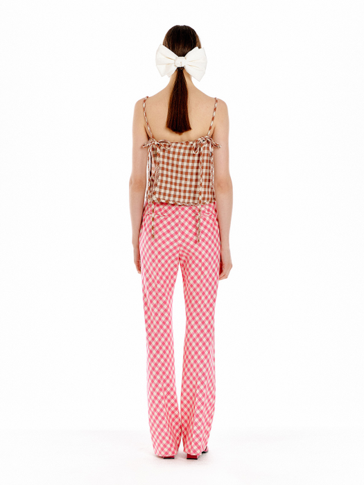 ULONA Straight Pants - Pink Check