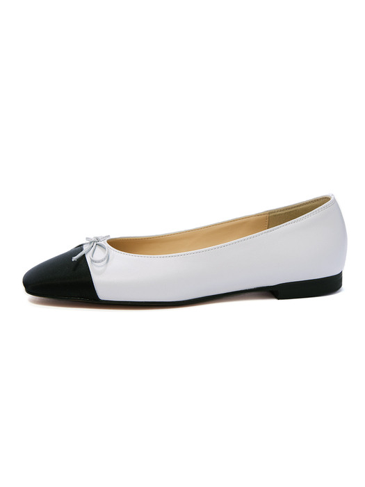 Two-tone Combi Flat Shoes_White