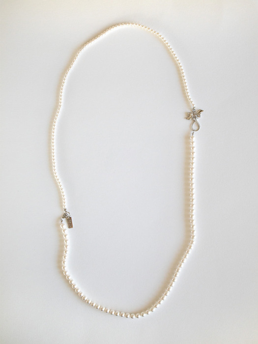 [4way] Two size pearl necklace