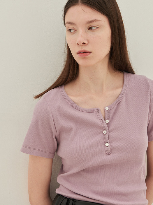 4-Button T-shirt Purple