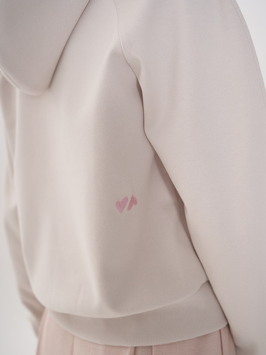 stitched sleeve hood sweat_ivory